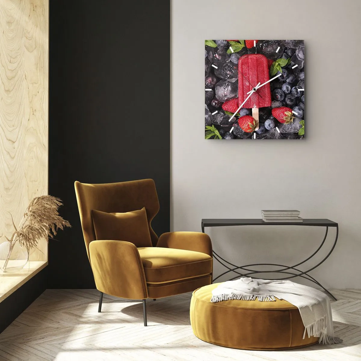 Orologio da parete - Orologio in Vetro - Il sapore della calda estate - 40x40 cm
