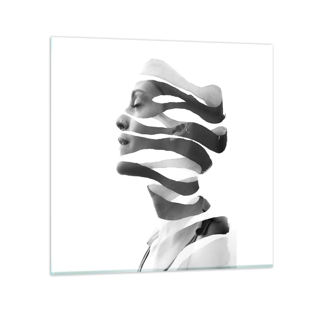 Quadro su vetro - Ritratto surrealista - 70x70 cm
