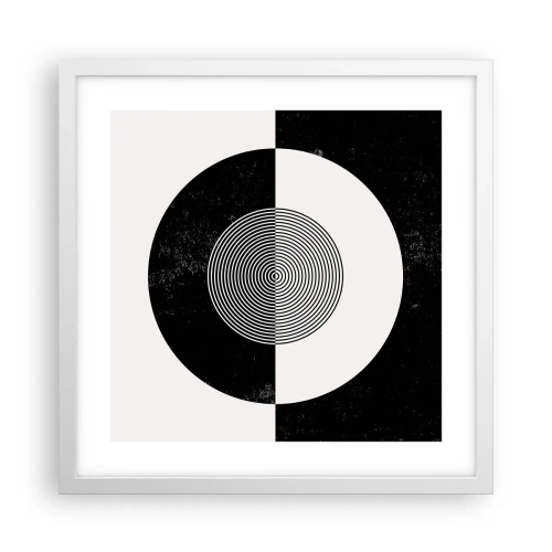 Poster in cornice bianca - Armonia in bianco e nero - 40x40 cm