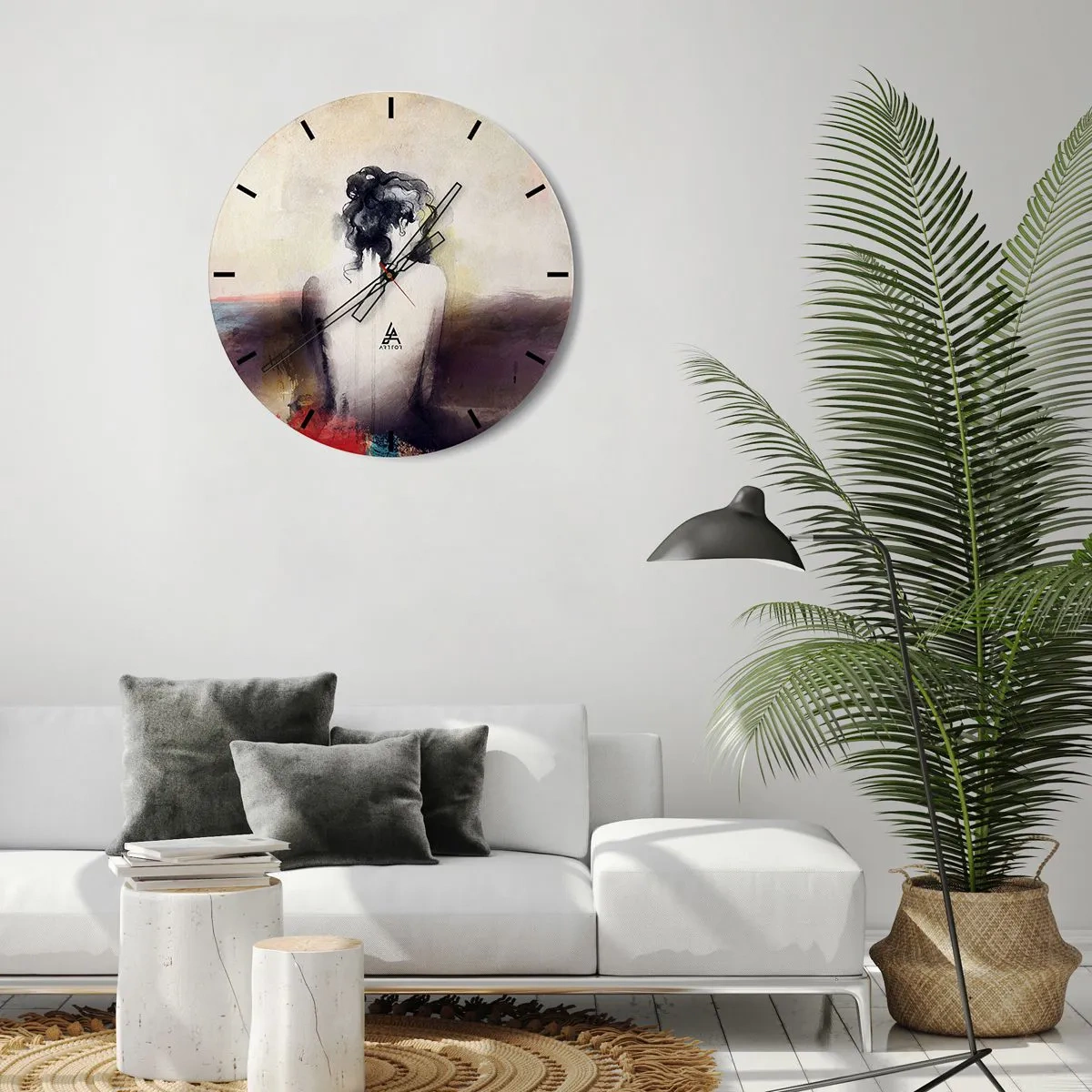 Orologio da parete - Orologio in Vetro - Linee miti, forme ovali - 40x40 cm