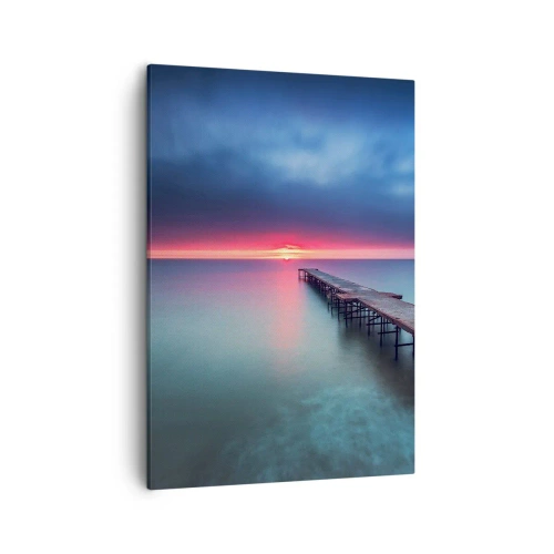Quadro su tela - Stampe su Tela - Un molo di legno che conduce direttamente al mare al tramonto - 50x70cm - Tra il cielo e la terra - Decorazione murale moderna per soggiorno e camera da letto ARTTOR