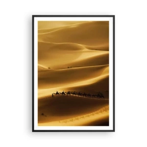 Poster in cornice nera - La carovana sulle onde del deserto - 70x100 cm