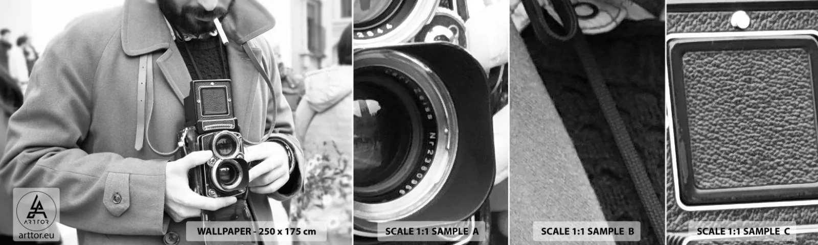 Campione di Fotomurale Adesivo Deluxe Sticker - In stile retro - Telecamera, Vintage ▾, Telecamera - 100x30 cm