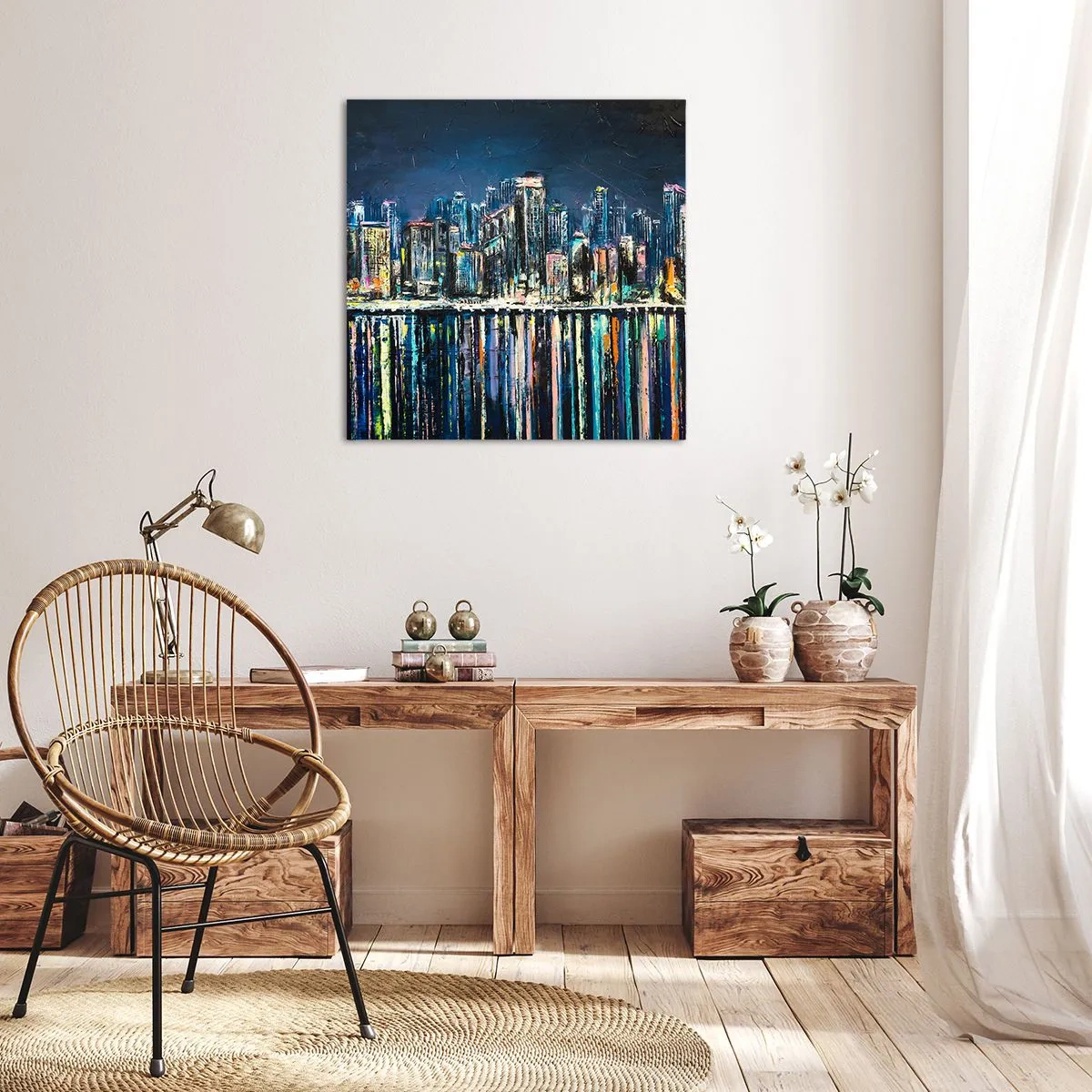 Quadro su tela - Stampe su Tela - Cascata di luci - 70x70 cm