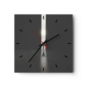 Orologio da parete - Orologio in Vetro - Un uomo in piedi alla luce di una stretta fessura in uno spazio buio - 30x30cm - Un passo verso un chiaro futuro - Decorazione murale moderna per soggiorno e camera da letto ARTTOR