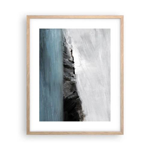 Poster in cornice rovere chiaro - Acqua-terra: lo scontro degli elementi - 40x50 cm