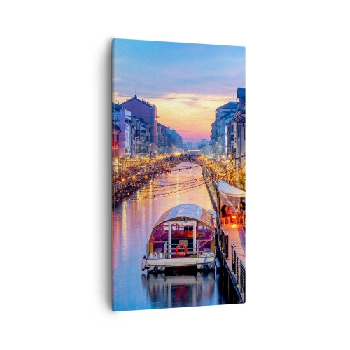 Quadro su tela - Stampe su Tela - Sera di luce e di divertimento - 55x100 cm