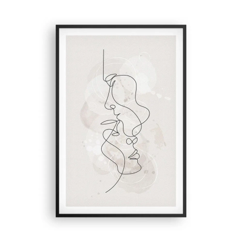 Poster in cornice nera - Intrecciati in un abbraccio - 61x91 cm