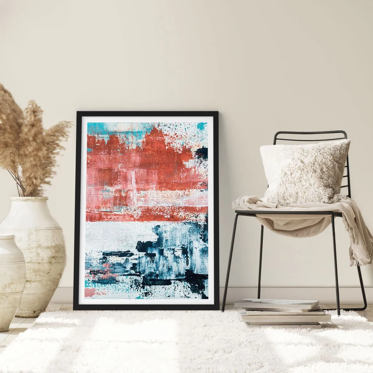 Poster in cornice nera - Astratto in due metà - 61x91 cm