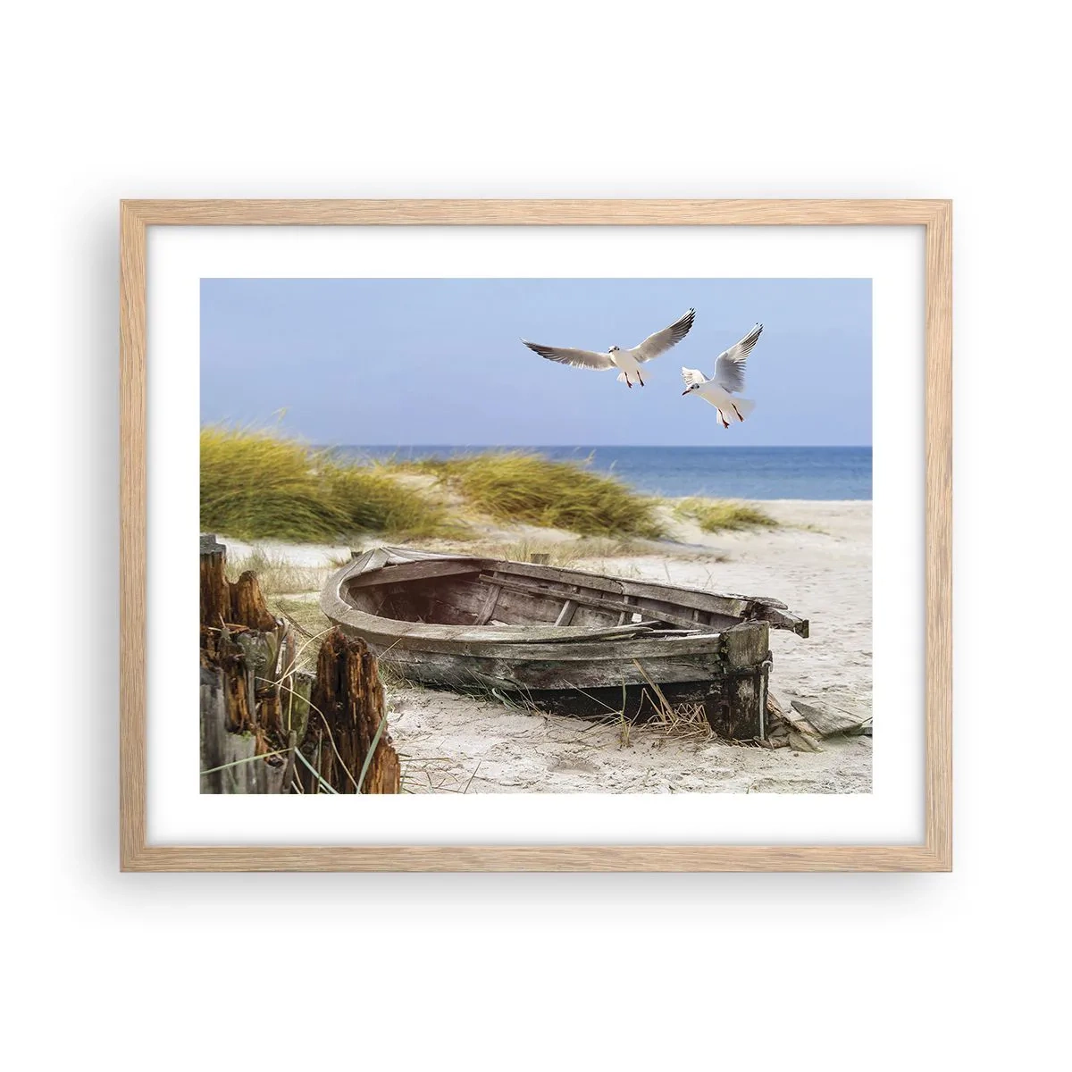 Poster in cornice rovere chiaro - Bagnate dal vento - 50x40 cm