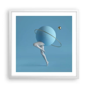 Poster in cornice bianca - E i pianeti folleggiano - 50x50 cm