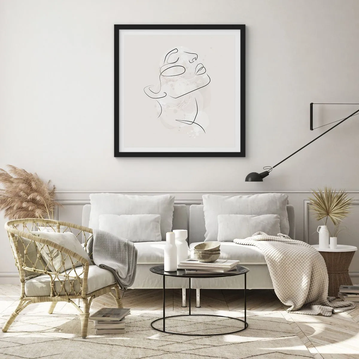 Poster in cornice nera - Profilo di sogno - 50x50 cm