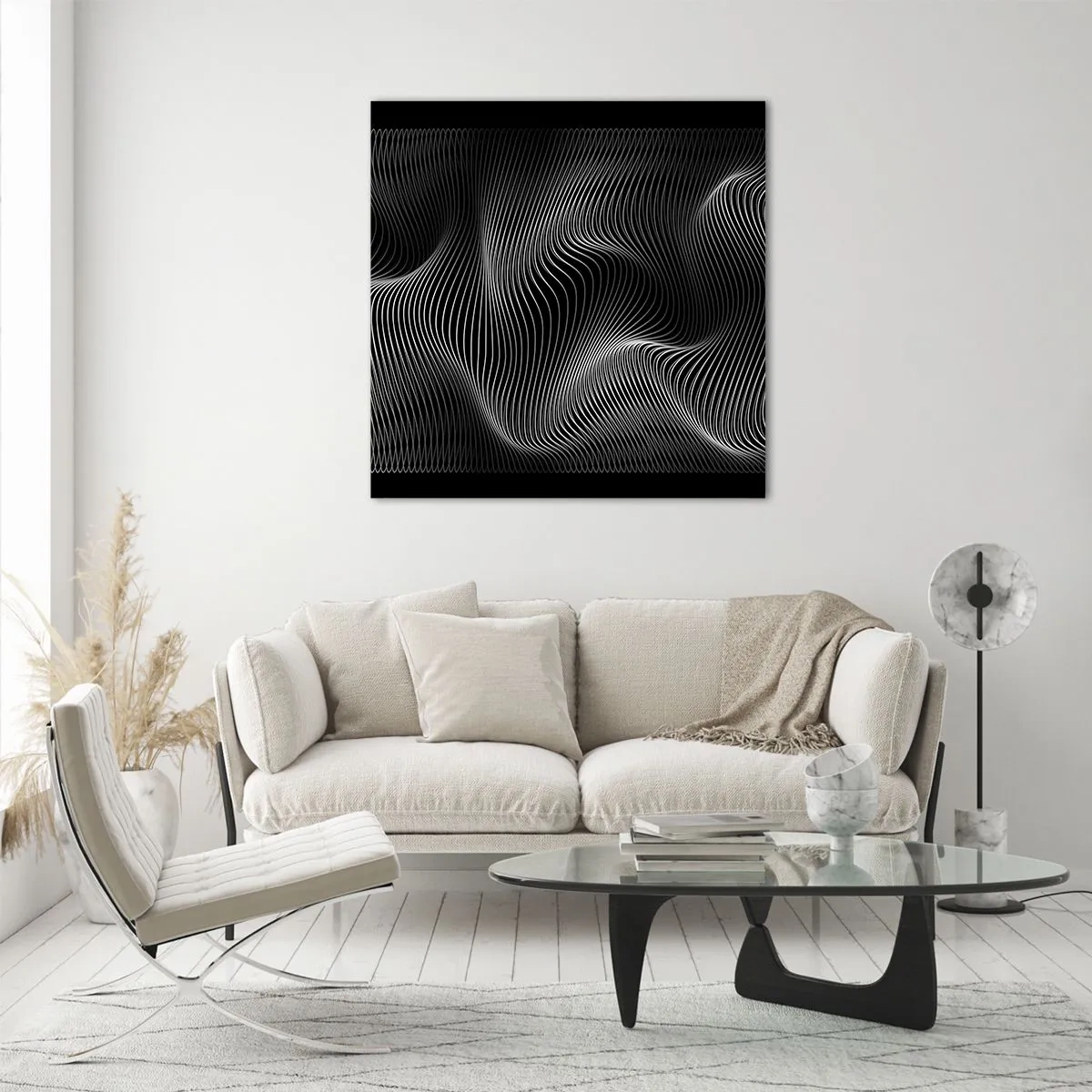 Quadro su vetro - La danza della luce nello spazio - 40x40 cm