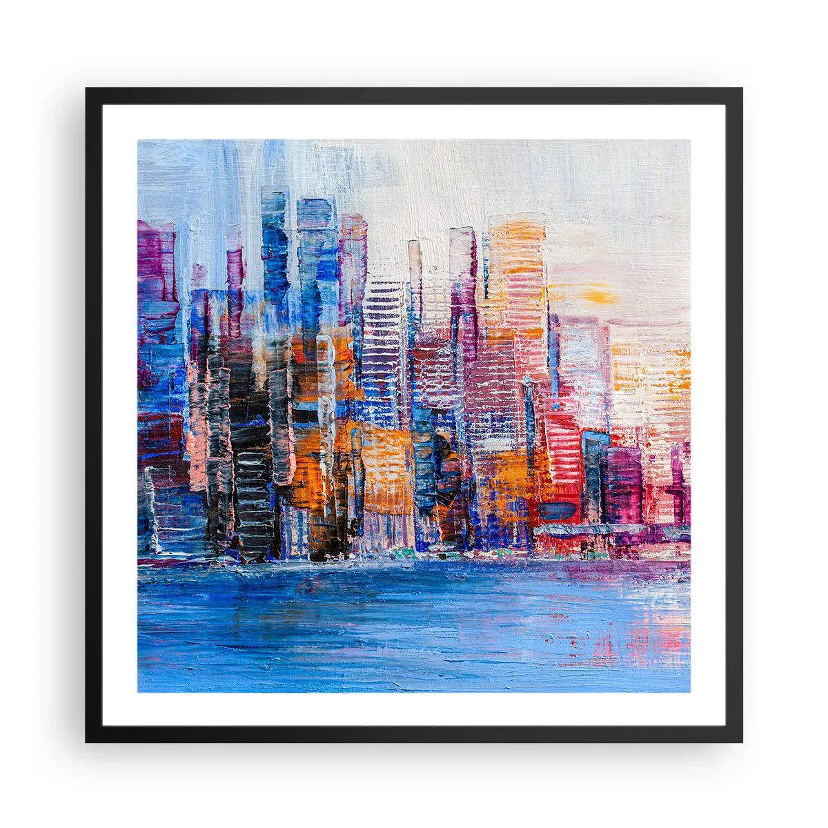 Poster in cornice nera - Metropoli gioiosa - 60x60 cm