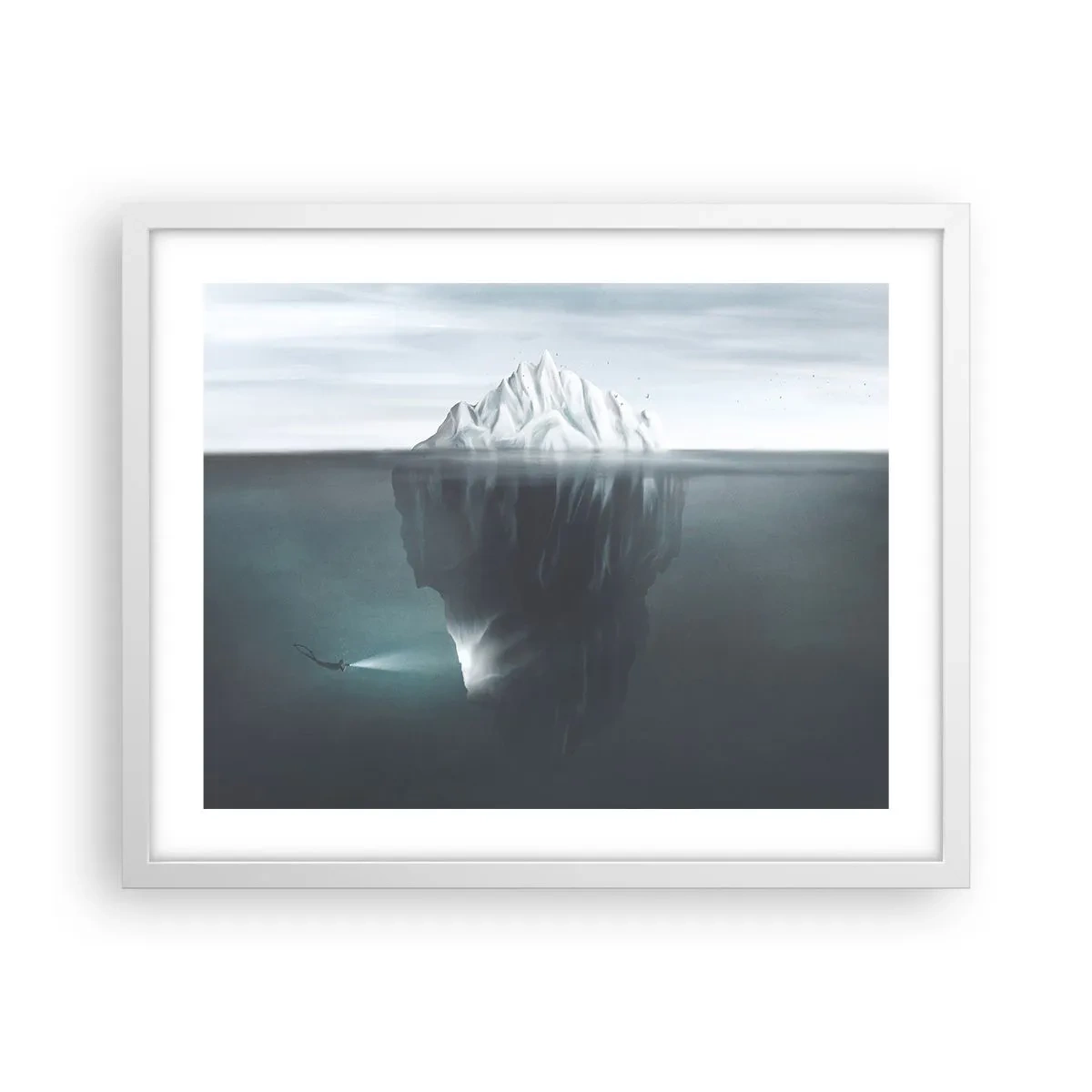 Poster in cornice bianca - Mistero sottomarino - 50x40 cm