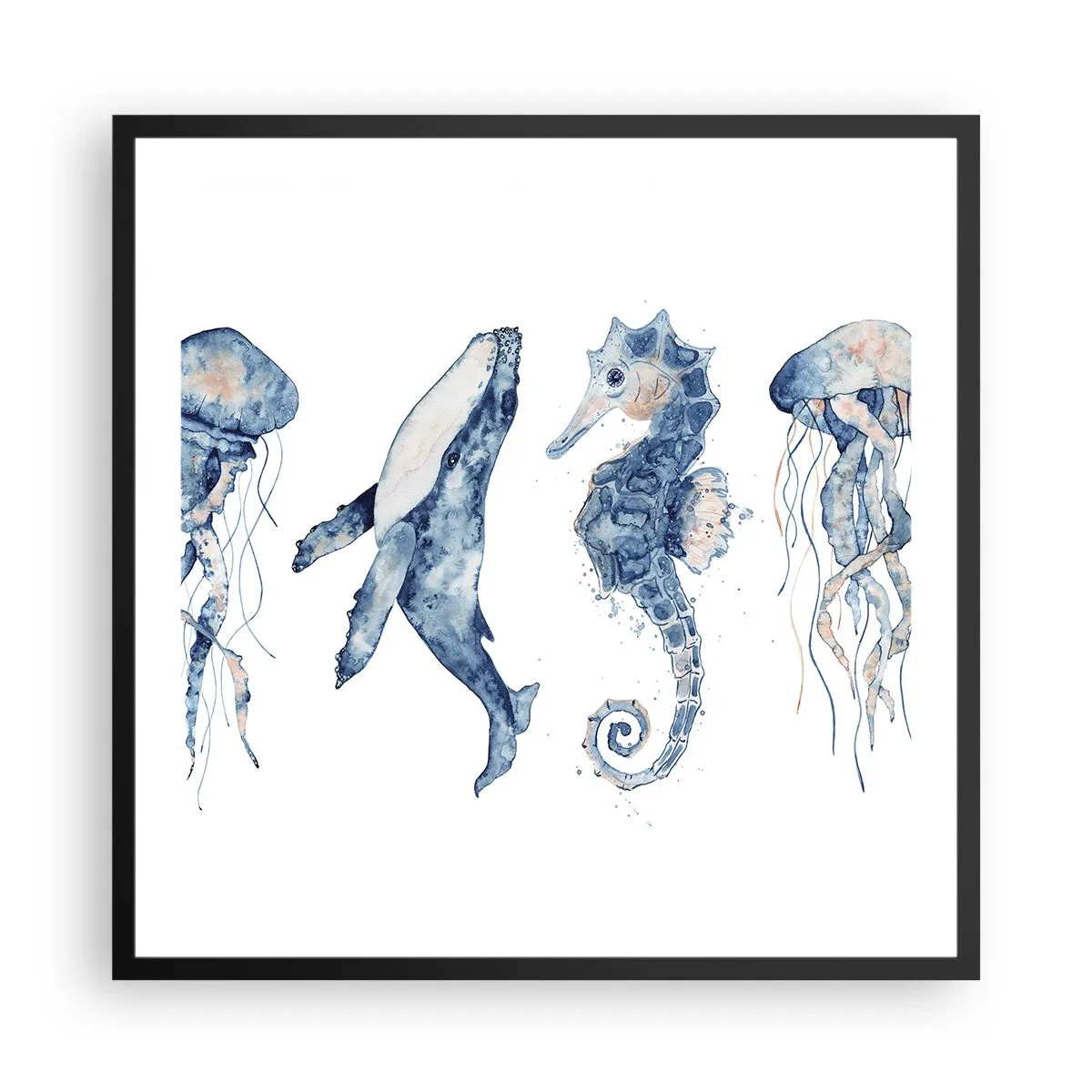 Poster in cornice nera - Meraviglie del mare - 60x60 cm