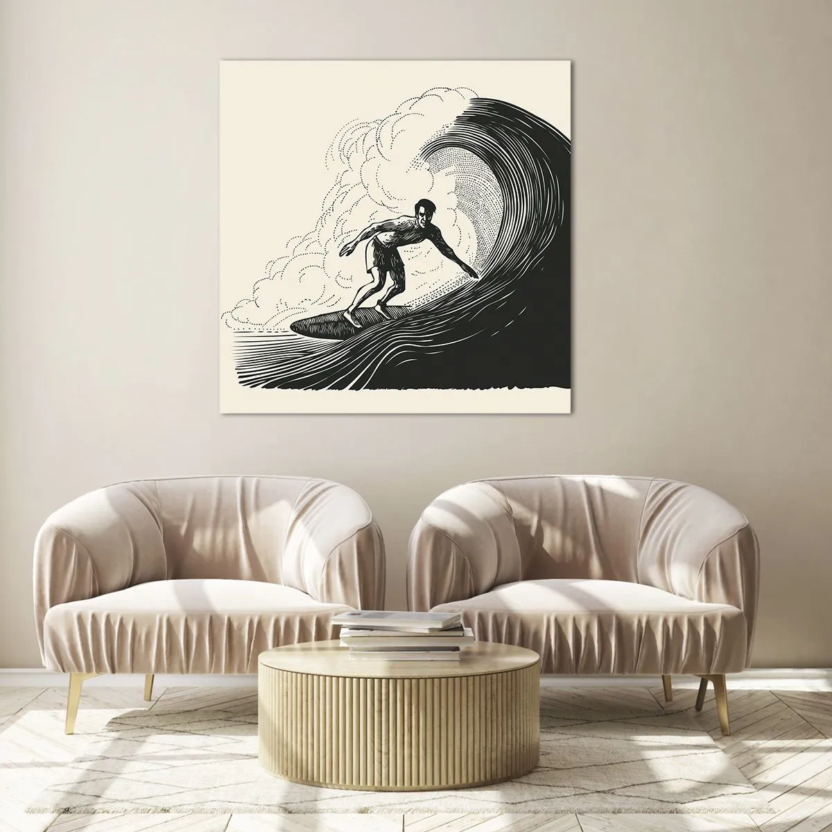 Quadro su vetro - Il re delle onde - 40x40 cm