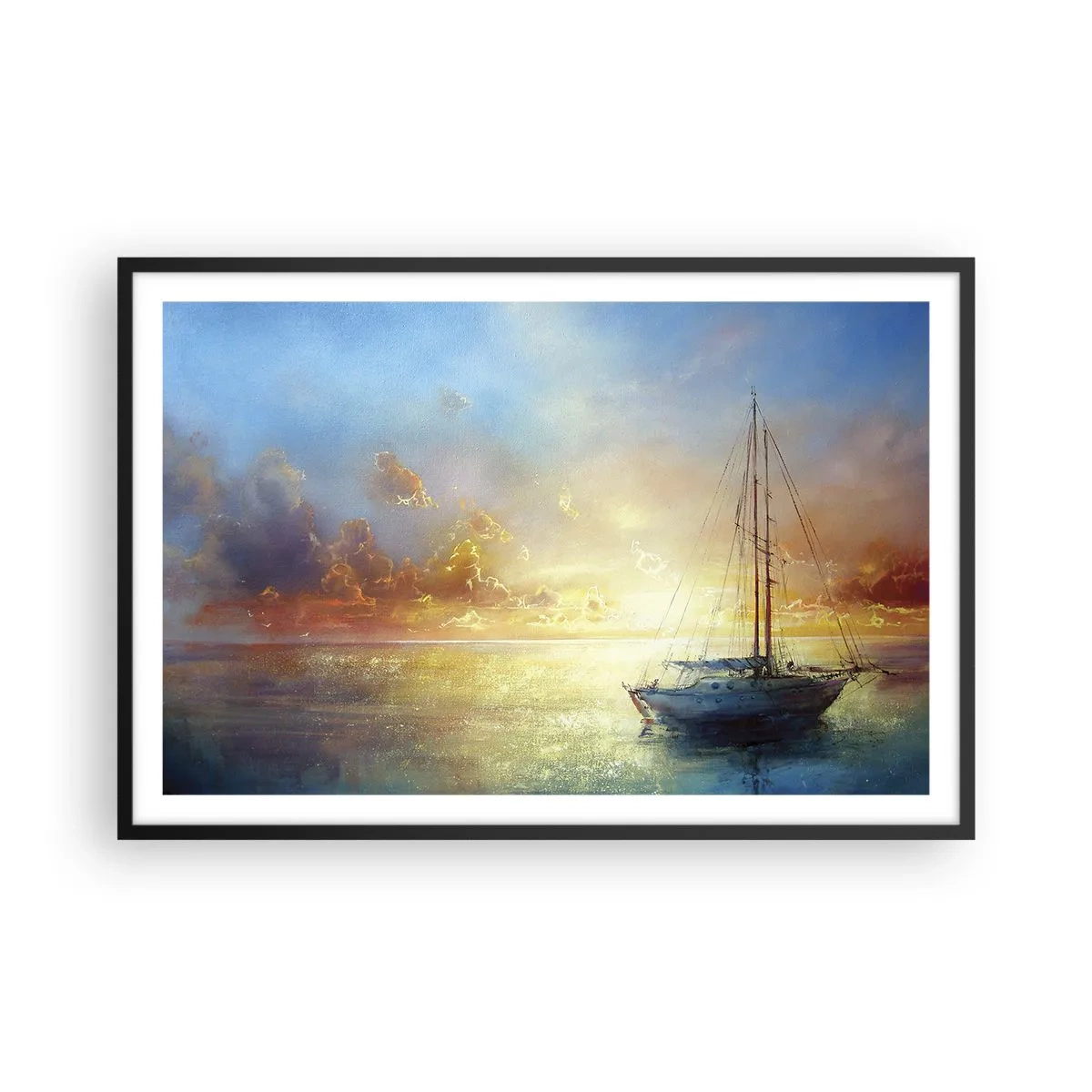 Poster in cornice nera - Nella baia dorata - 91x61 cm