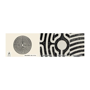 Campione di Fotomurale Premium Sand - Ordine misterioso - Labirinto, Minimalismo, Bianco e nero - 100x30 cm
