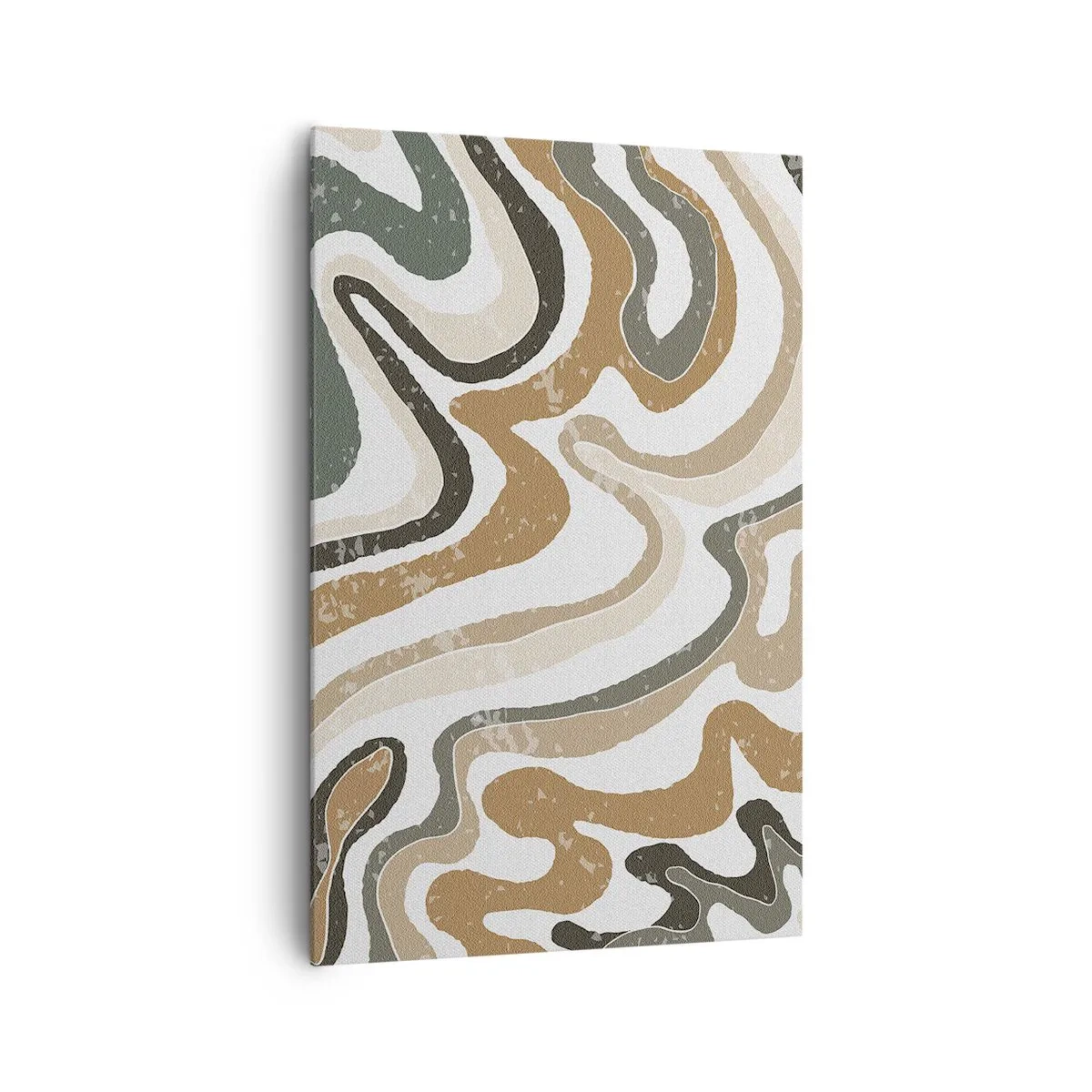 Quadro su tela - Stampe su Tela - Motivi terrosi nelle tonalità del marrone e del verde - 80x120cm - I meandri dei colori della terra - Decorazione murale moderna per soggiorno e camera da letto ARTTOR