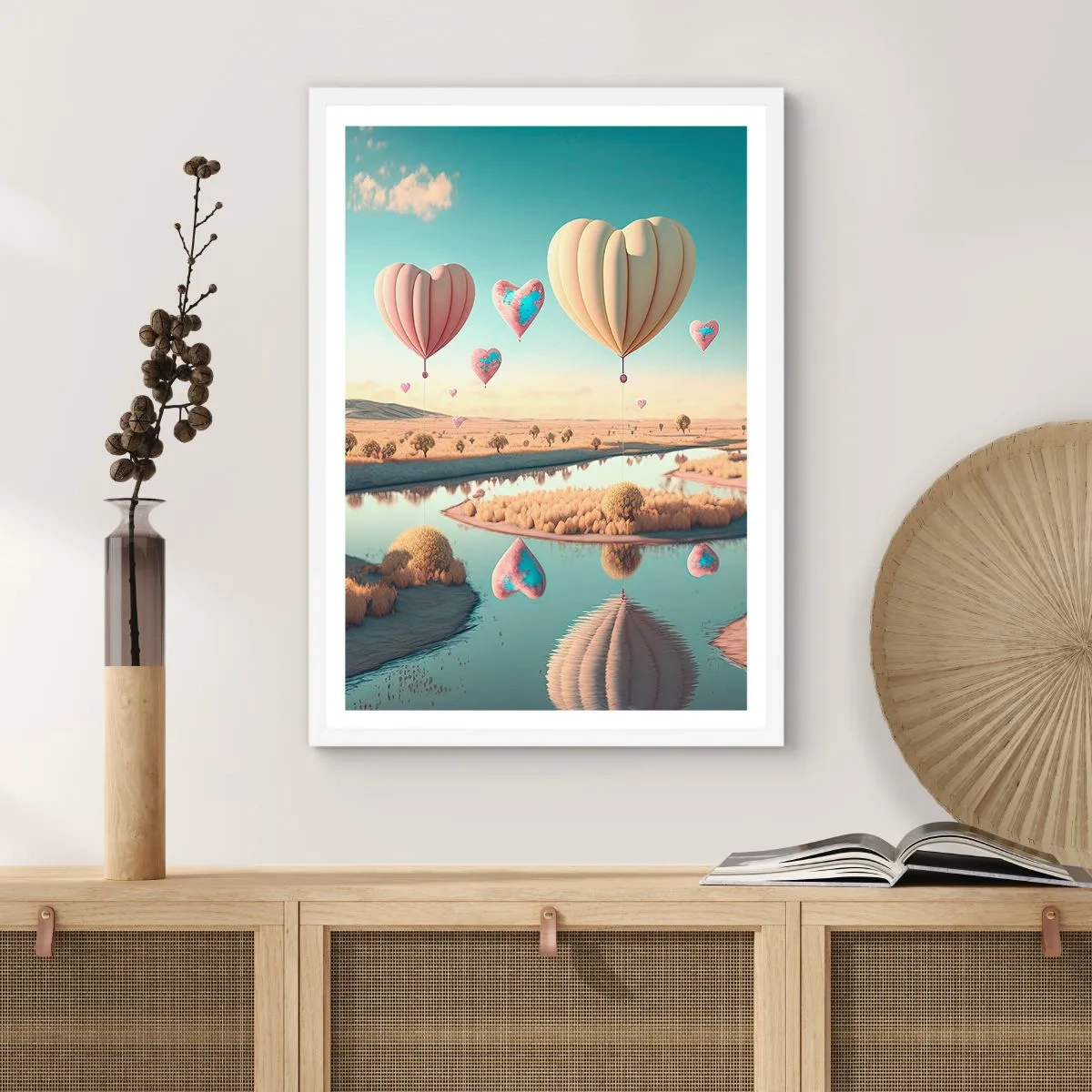 Poster in cornice bianca - L'amore permette di volare - 70x100 cm