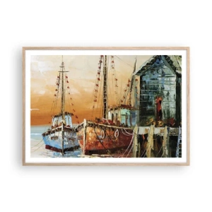 Poster in cornice rovere chiaro - Ritorno tranquillo - 100x70 cm