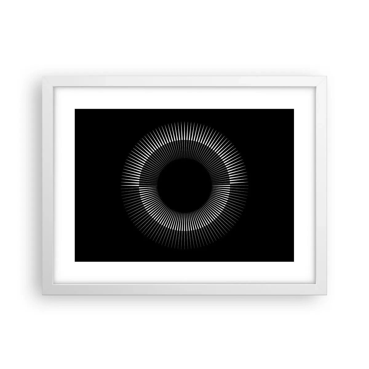 Poster in cornice bianca - Sole nero - 40x30 cm