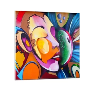 Quadro su vetro - Toccare con il colore - 70x70 cm