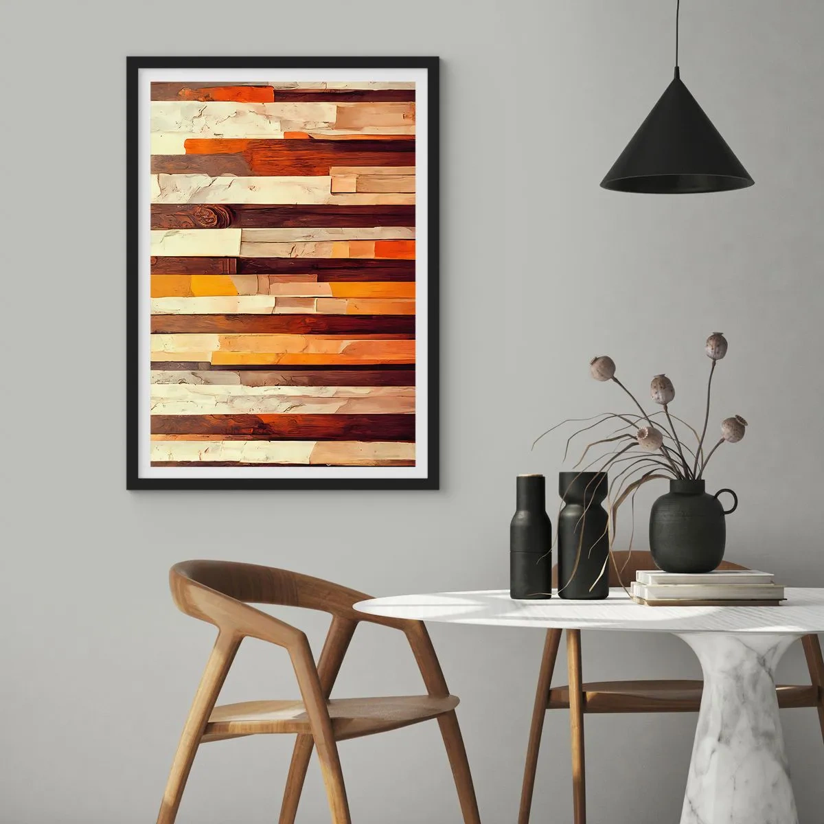 Poster in cornice nera - L'inno dei legni boschivi - 61x91 cm