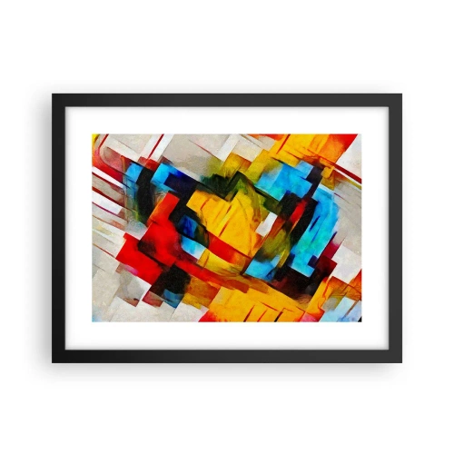 Poster in cornice nera - Intreccio multicolore - 40x30 cm