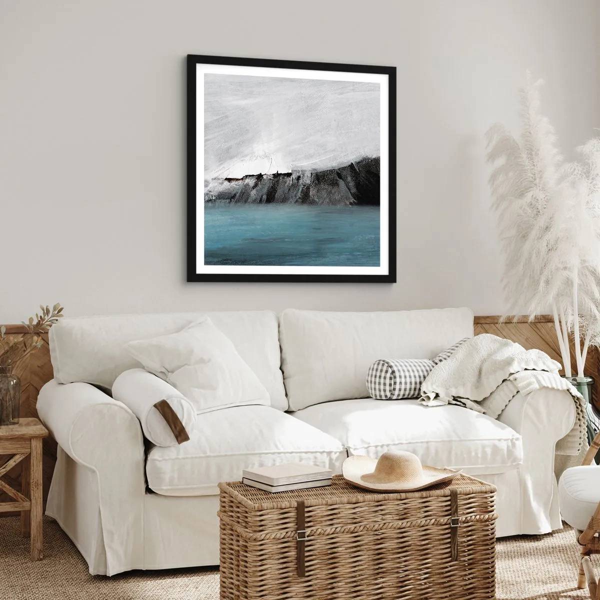 Poster in cornice nera - Acqua-terra: lo scontro degli elementi - 50x50 cm