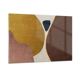 Quadro su vetro - Una composizione minimalista di forme astratte - 120x80cm - Astrazione: un luogo nello spazio - Decorazione murale moderna per soggiorno e camera da letto ARTTOR