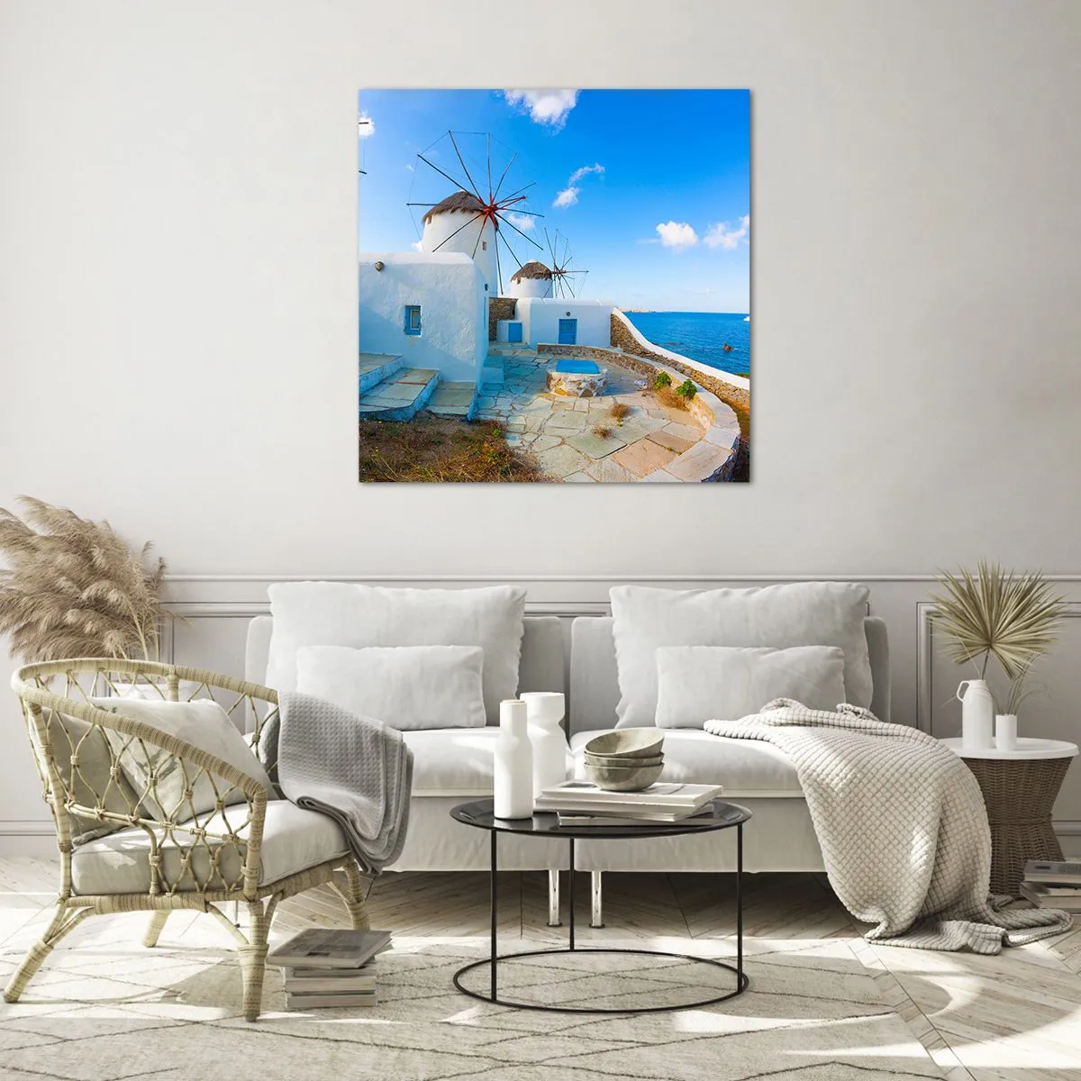 Quadro su vetro - Vento azzurro sul mare - 30x30 cm