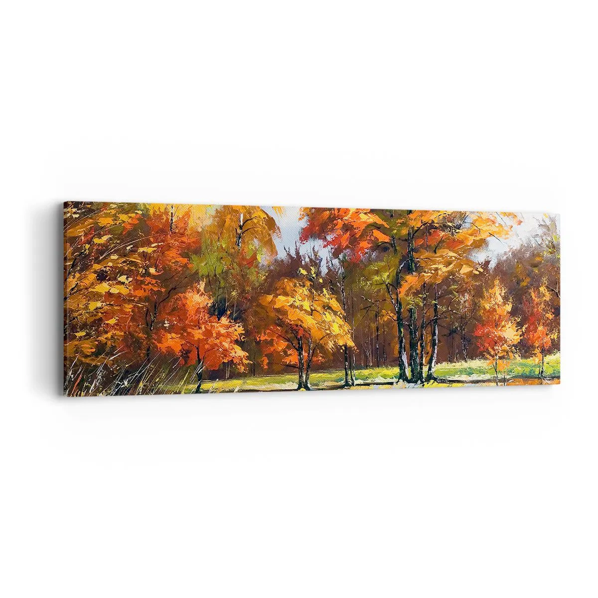 Quadro su tela - Stampe su Tela - Paesaggio in oro e marrone - 90x30 cm