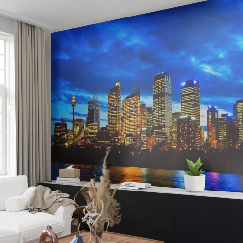 Fotomurali Autoadesivo Deluxe Sticker - Notte di luci e colori - Città, Sydney, Architettura - 100x70 cm