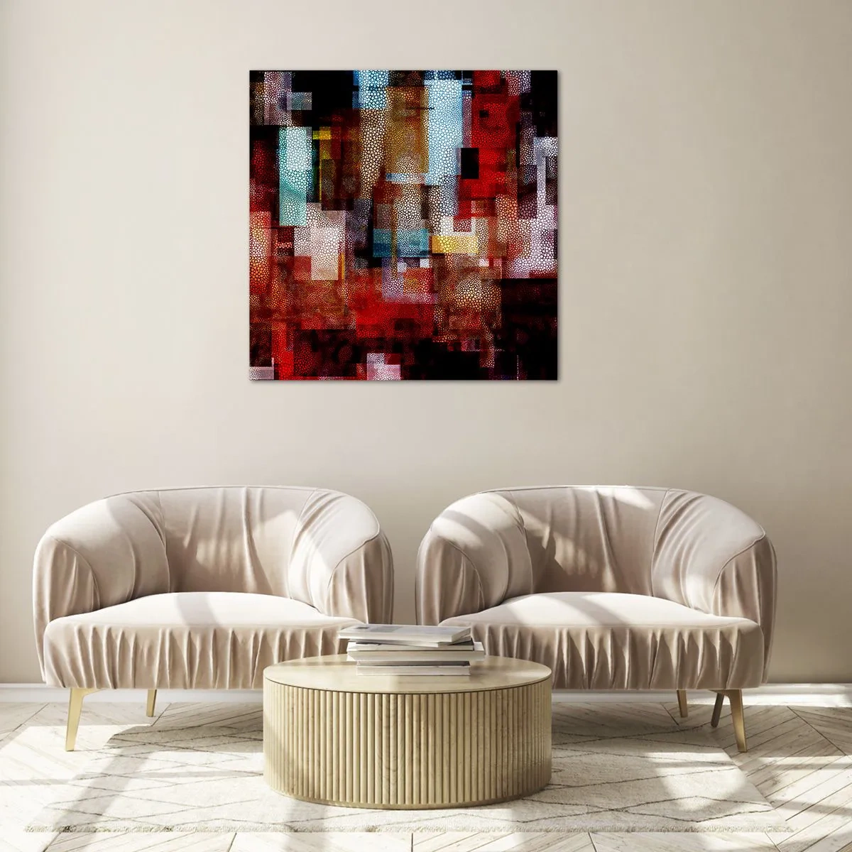 Quadro su vetro - Confusione aggrovigliata - 40x40 cm