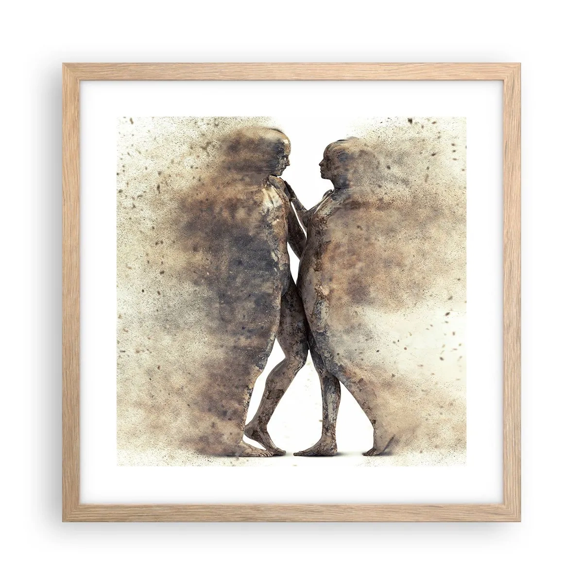Poster in cornice rovere chiaro - Nati dalla polvere, per amare - 40x40 cm