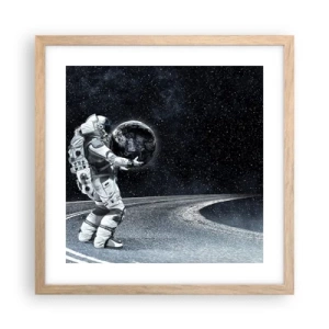 Poster in cornice rovere chiaro - Sulla Via Lattea - 40x40 cm