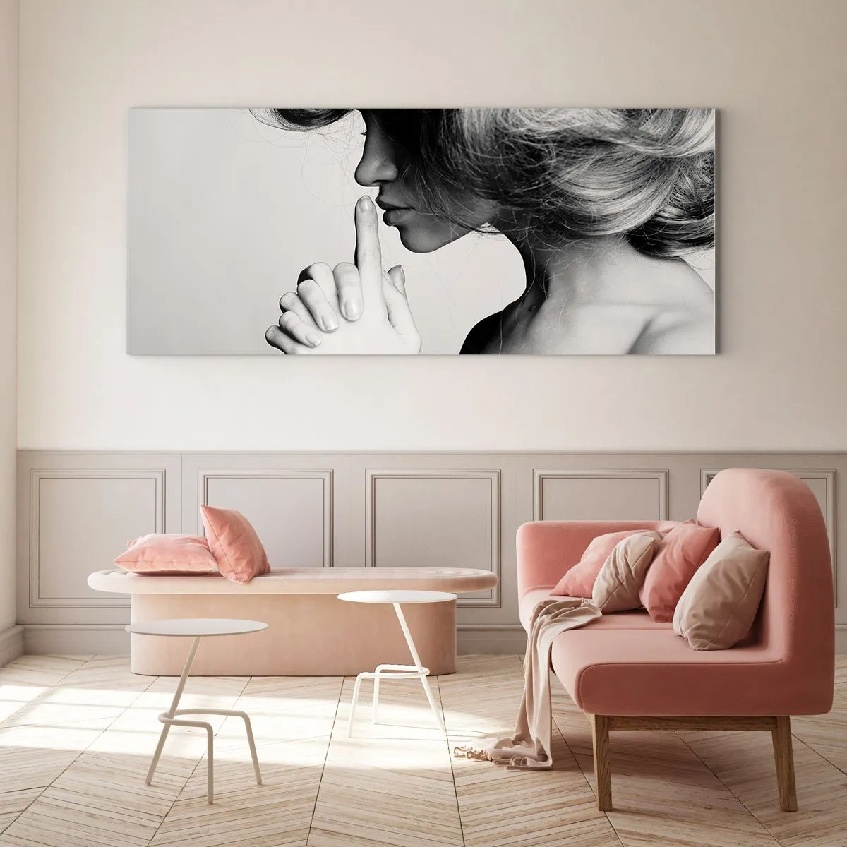Quadro su vetro - Ascoltando se stessa - 100x40 cm