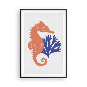 Poster in cornice nera - Sul prato sottomarino - 61x91 cm