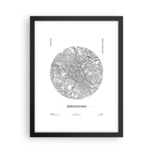 Poster in cornice nera - Anatomia di Birmingham - 30x40 cm