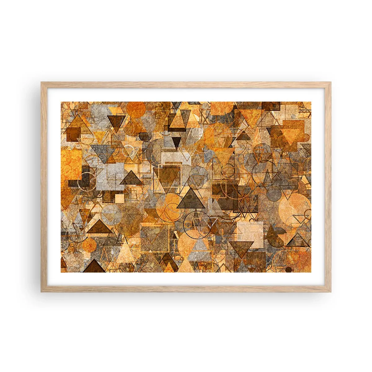 Poster in cornice rovere chiaro - Il mondo compreso nella forma - 70x50 cm