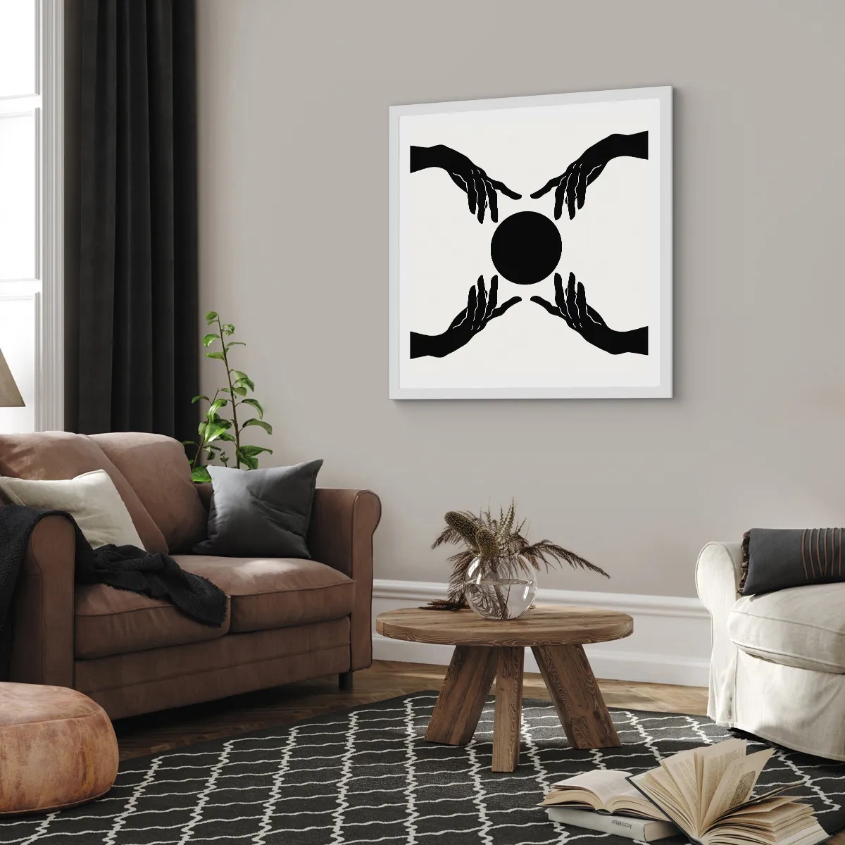 Poster in cornice bianca - Segno misterioso - 60x60 cm