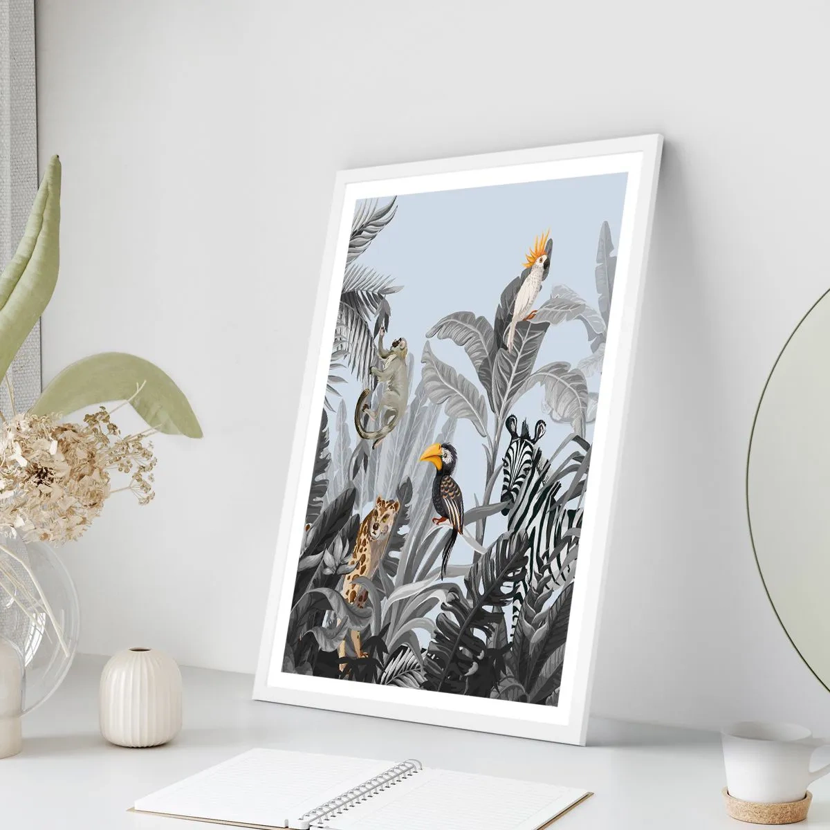 Poster in cornice bianca - Favola africana - 70x100 cm