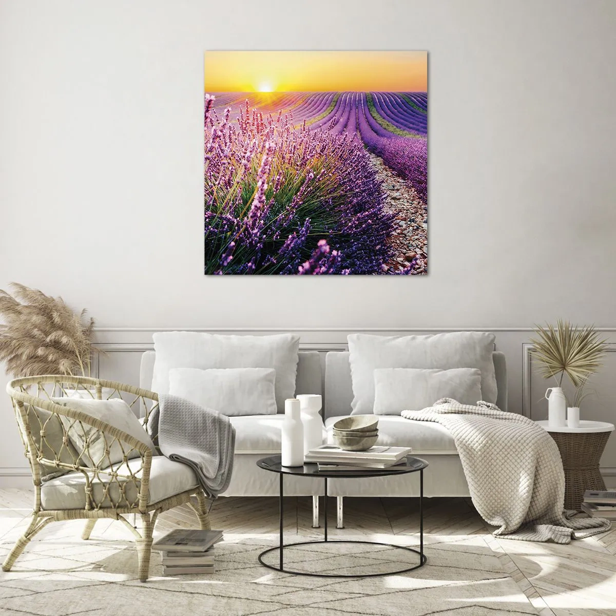 Quadro su vetro - Campo profumato - 40x40 cm