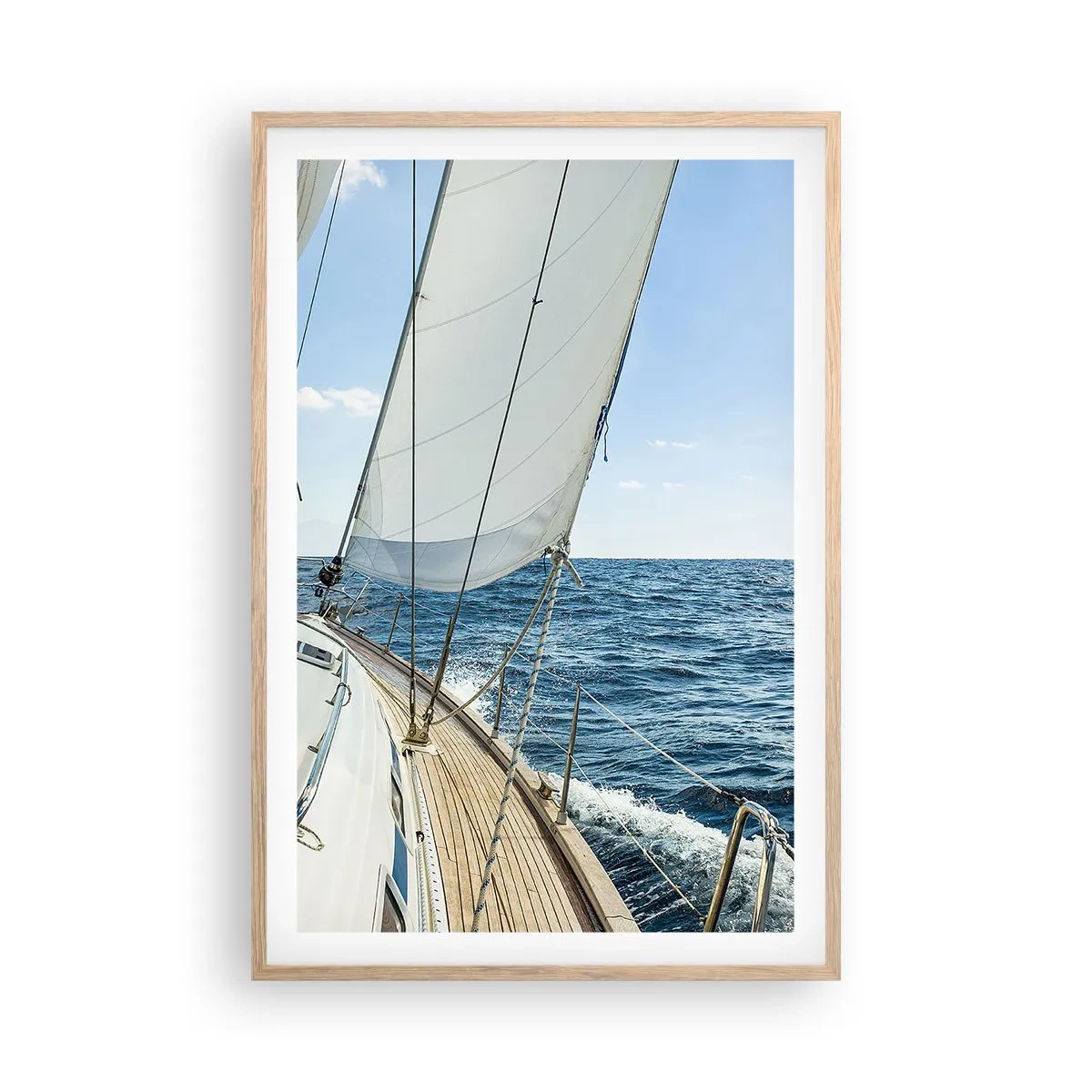 Poster in cornice rovere chiaro - Benvenuta avventura - 61x91 cm