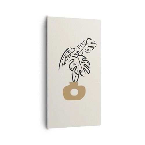 Quadro su tela - Stampe su Tela - Monstera: ornamento della casa - 65x120 cm