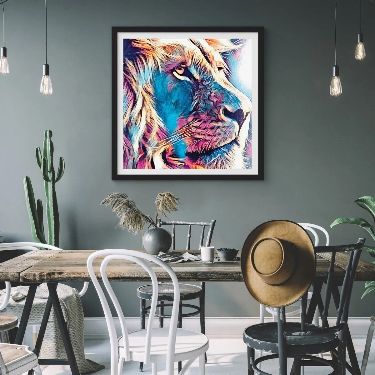 Poster in cornice nera - La saggezza della natura - 60x60 cm