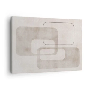 Quadro su tela - Stampe su Tela - Una composizione minimalista con rettangoli nelle tonalità del beige su uno sfondo discreto. - 70x50cm - Giunti geometrici - Decorazione murale moderna per soggiorno e camera da letto ARTTOR