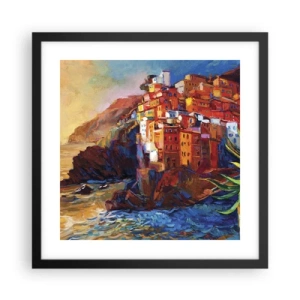 Poster in cornice nera - Atmosfera italiana - 40x40 cm